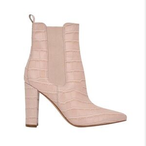 Marc Fisher Garliss heel Chelsea boogie light natural crocodile leather 8.5 shoe